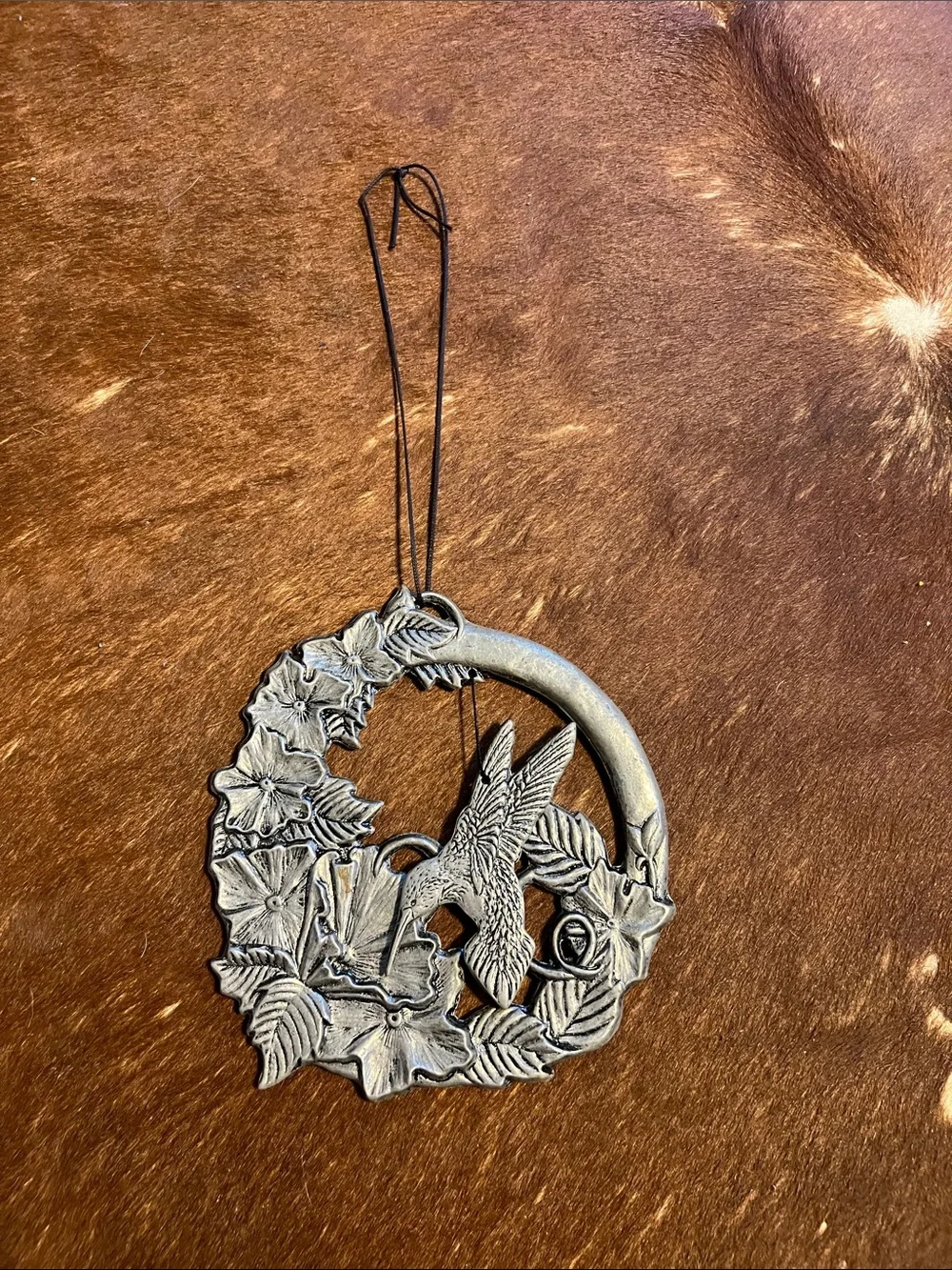 Beautiful Hummingbird Pewter Metal Wind Chime~Wall Decor